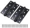 Sourcing Map 2Pcs 5 x 3 - 304 Stainless Steel Swing-Leaf Hinges with Screw, Non-Removable Bearing Hinge for Wooden Door Interior Door (Black)