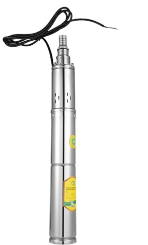 24V370W Tauchpumpe, Tiefbrunnenpumpe, Edelstahl-Tauchbrunnenpumpe, Solar-Tauchpumpe, bis zu 65m1,8m³/h für landwirtschaftliche Bewässerung Pool Garten.