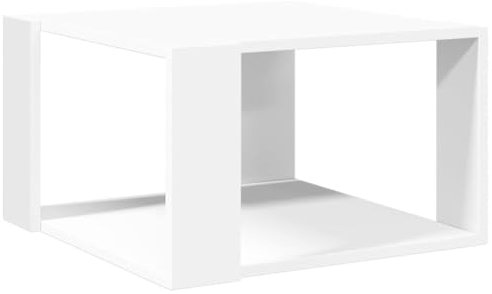 vidaXL Couchtisch, Beistelltisch mit Stauraum, Kaffeetisch Sofatisch für Wohnzimmer, Teetisch Tisch Wohnzimmertisch, Weiß Holzwerkstoff