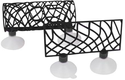 LuckyOpt Fischschlachten Versteck, hohles Design Aquarium Dekoration Versteck, mit Saugen, Aquarium Tunnel Aquarium Fischbecken Versteck, für Fischschlafen Ruhe Spielen und schlafen (Schwarz)