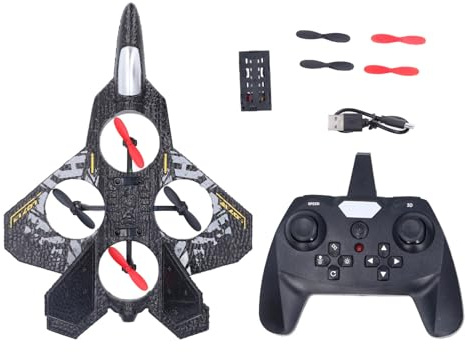 BuyWeek Avion Télécommandé, F22 Avion de Chasse RC EPP Mousse Jouet de Modèle Planeur RC à Voilure Fixe pour Enfants Adultes, Retour en Un Clic (Gris)