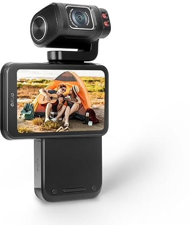 5K Vlogging Camera, 3.5'' Rotatable Touchscreen Pocket Camera, 1/2.5'' CMOS & 4K/60FPS Video, IR Night Vision, Face Tracking, 360Mins Long Time, Portable Vlog Camera with 64G SD Card for YouTube