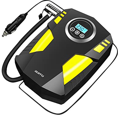 Tire Inflator Portable Air Compressor 100PSI Bike 12V Electric for Car Tires and Bicycles with LED Light Car for Tires Portable Metal