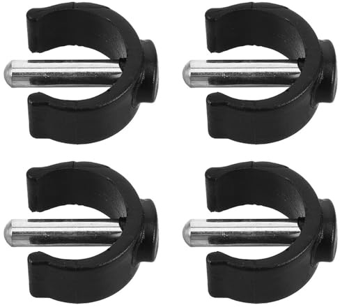 Nero, Clip Bastone da Passeggio C, Perno Bloccaggio 4 Pezzi | Accessori per Blocca Stampelle, Clip Bloccaggio Stampelle, Gommini Stampelle, Accessori Bastoni Passeggio