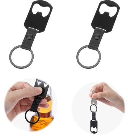 2Pcs Bottle Opener Keyring Beer Bottle Openers Stainless Steel Keychain Flat Bottles Opener for Home Kitchen Bar Party Restaurant