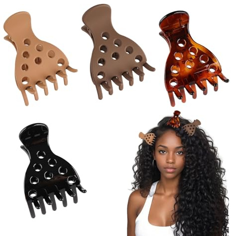 Floruvia 4 piezas de clips para dar volumen al cabello, pinzas para raíces para mujeres con cabello rizado y grueso, elevador de raíces para volumen y elasticidad
