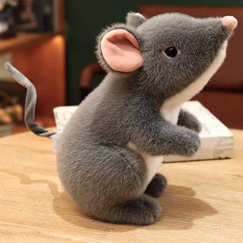 Xiyocadt Mäuse Kuscheltier, 27cm Klein Plüschtier, Stofftier Plüsch Puppe Plüschtiere, Geschenk für Jungen Mädchen (grau)