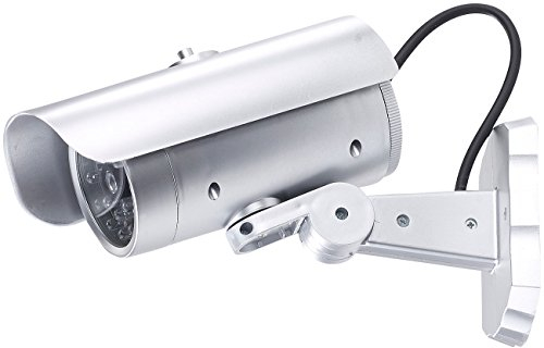 VisorTech Videokamera Attrappe: Überwachungskamera-Attrappe mit Bewegungssensor und Signal-LED (Alarm Dummy, Camera Attrappe, Überwachungskameras)