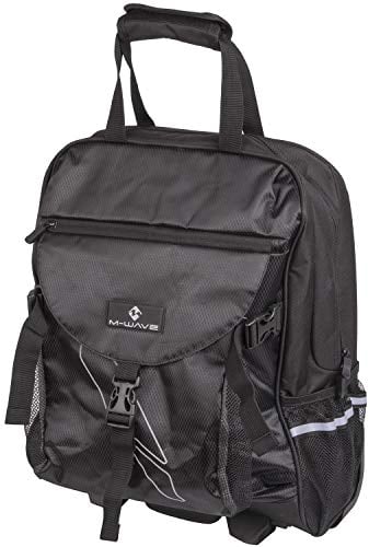 M-Wave Amsterdam TR S Seitentasche Und Trolley, Gepäckträgertasche, schwarz/Silber, 38 x 20 x 45 cm