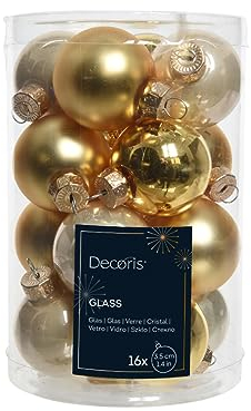 Weihnachtskugeln Christbaumschmuck Gold Mix 16 Stück Ø 3,5 cm
