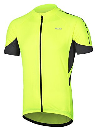 ARSUXEO Men's Short Sleeves Cycling Jersey Bicycle MTB Bike Shirt 636 Green Size M