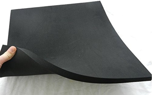 Zellkautschuk, Moosgummi, Polster, Motorradsitz, Höcker, Gummiplatte, 50 x 50 x 2 cm, schwarz