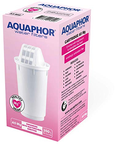 AQUAPHOR A5Mg - Cartucce di ricambio per filtro dell'acqua al magnesio, adatte a tutte le caraffe filtranti A5, 1 confezione, 350 l per filtro
