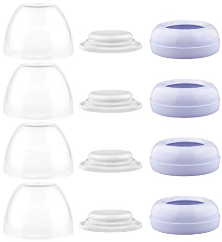 Maymom Dome Caps, Screw Rings, Sealing Discs Compatible with Avent Natural Bottles, Avent PP Bottles or Natural; No Nipple Included. Convert Avent Classic Bottle Into Natural