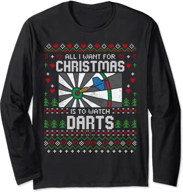 Weihnachten Darts Ugly Xmas Weihnachtspullover Christmas Langarmshirt