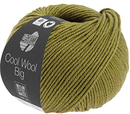 LANA GROSSA Cool Wool Big Melange | Extrafeine Merinowolle waschmaschinenfest und filzfrei | Handstrickgarn aus 100% Schurwolle (Merino) | 50g Wolle zum Stricken & Häkeln | 120m Garn FB 1610