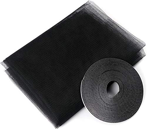Tenda a rete per zanzariere per porte e finestre, fai da te, per insetti, zanzariere, colore: nero, 1 pezzo