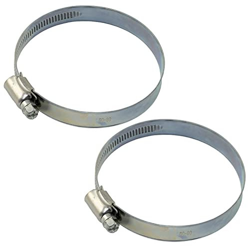 AERZETIX - C63715 - Lot de 2 colliers de serrage à vis tangente 60-80 mm réglable - largeur 12 mm - en acier zingué - couleur argent - raccord voiture jardinage eau tuyau eau souple arrosage