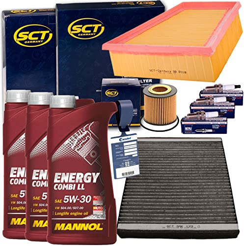 Inspektionspaket3l Motoröl 5W-30, Filtersatz + Zündkerzen