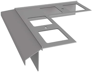 Renoplast® Aluminium Ecke 90° für Traufprofil K100R Grau | Fertigstellung von Terrassen und Balkonen | Fliesenböden auf Klebemörtel | Wasser ablaufsysteme Winkelprofil | Korrosionsschutz