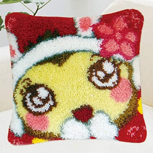 Häkelset Häkelset for Erwachsene Anfänger Knüpfteppich-Set DIY Knüpfteppich-Set for Kinder Kissen Knüpfteppich-Set Kissenbestickung for Kinder Yogi Monkey 40 * 40cm Handarbeit -11173R8U3C ( Color : B