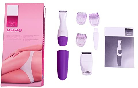 Kabelloser Rasierer Epilierer für Frauen, Epilierer Haarentferner Nass Trocken Elektrischer Flexibler Kopf Bikini Trimmer Epilierer, Haarentfernung für Beine Achseln Gesicht, Lila