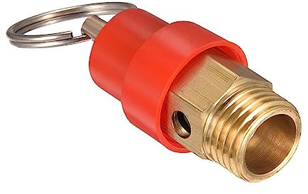 M METERXITY Aria Compressore Valvola - Sicurezza Valvola, 0.5Mpa Pressione, Applicare a Piccolo Volume Pressione Riduzione Applicazioni 1/4 BSP Filettatura, Rosso Dorato