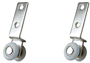 HEGAPRO Roulettes de porte coulissante - Lot de 2 - 20 mm - Blanc - Fixation d'angle