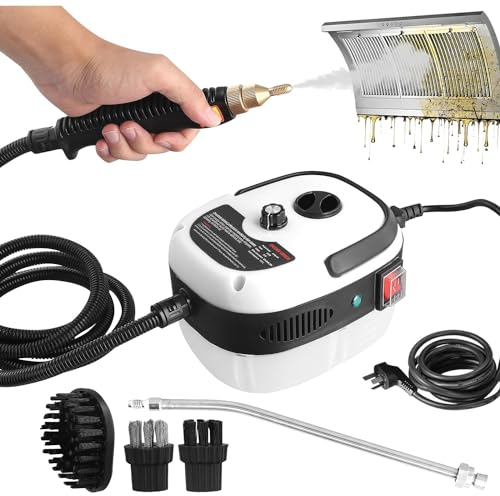 XLTEAM Steam Cleaner, 2500W Handheld High Temp Portable Steamer Cleaning Machine, With 3 Brush Heads, 6 Speed Gear Adjustment, for Cleaning Grout Tile Car Living Room Kitchen Bathroom