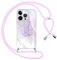 Foonary Funda con Cuerda para Apple iPhone 12 Pro MAX 6,7, Carcasa Ultrafina Silicona Aesthetic Case con Ajustable Collar Correa de Cuello Cordón Antigolpes Cover para iPhone 12 ProMax Marmol