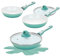 Cerafit Revolution Frying Pan Set 7 Pieces 20 + 24 + 28 cm, 2 Glass Lids, Viles Insert, Ceramic Non-Stick Cookware, Removable Handle, Suitable for All Hobs, Induction, Oven, Dishwasher Safe