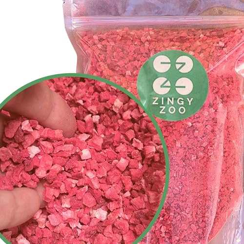 Freeze Dried Strawberry Pieces | XL 300g Natural Premium Fruit Skinny Sprinkles Strawberry Bits | Raw Baking, Smoothies or Cake Decoration Make Freeze Dried Sweets | Dry Strawberries Pieces ZingyZoo