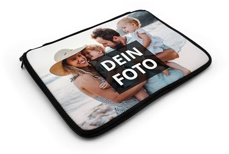 PhotoFancy® - Personalisierte Laptoptasche mit eigenem Foto Bedruckt - Hülle für Tablet, Laptop oder Notebook selbst gestalten - Größe S (bis 10,1 Zoll)
