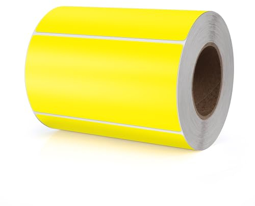 Meitaat Gelb Rechteckig Aufkleber 100 x 50MM Farbkodierung Selbstklebend Etiketten Umzug Rolle Ablösbar 500 Stück