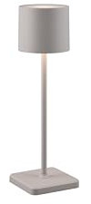 lightling LED Tischlampe Fernando, Akku Design Tischleuchte aufladbar via USB-C, kabellose Leuchte Indoor & Oudoor IP54, per Touch stufenlos dimmbar, 13 x 38 cm, Kunststoff, 1W, ultimate grau matt