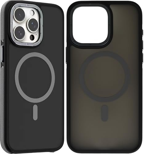 Wörleonline für iPhone 15 Pro Max Hülle in Matter Optik, Anti Rutsch Design, MagSafe kompatible Handyhülle, Grau