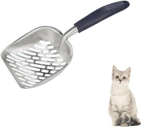 Paletta per Lettiera in Metallo,Paletta per Lettiera per Gatti,Paletta per Lettiera a Manico Lungo,Cat Litter Scoop,Adatto per Pulire la Lettiera del Gatto e Mantenere l'igiene Interna,Bello Pratico