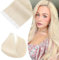 Rich Choices Tape Extensions Echthaar Tape in Extensions 30cm 20 Stück #70 Weißblond Haarverlängerung Echthaar Remy Seidig Gerade Invisible Tape ins Haar Extensions Natürliche Haarverdichterung