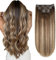 XDhair Clip In Extensions Echthaar, 50cm 120g Balayage Schokoladenbraun bis Karamellblond Echthaar Extension Clips Natürliche Clip in Extensions Haarverlängerung Echthaar (#4/27/4-20 Zoll)