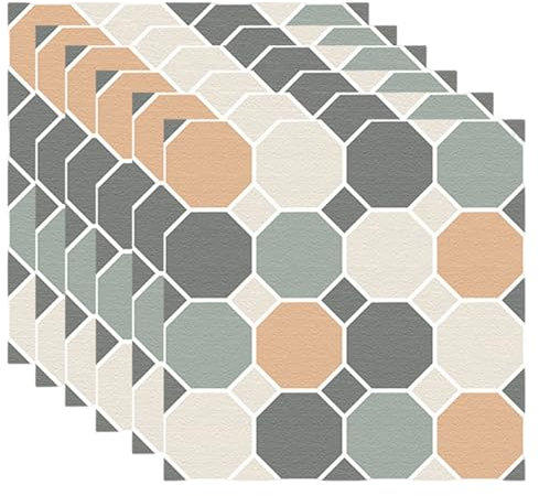 Liwein 30 Pezzi Adesivi per Piastrelle Cucina 20x20cm Mattonelle Sticker Autoadesivo Mattonelle Parete Adesivi per Piastrelle per Bagno Cucina (Plaid Verde Curry)