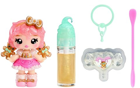Yummiland x Holiday Lip Gloss Doll - Gigi Gingerbread - Includes 1 Doll, DIY Lip Gloss + Keychain, Cosmetic Play, Seasonal Collectible, Suitable for Children Ages 4+