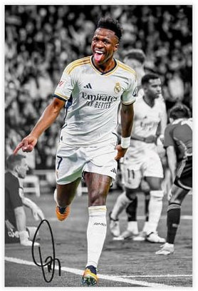 efhavce Vinicius Junior-Poster auf Leinwand, Wandkunst, Dekordruck, Bild Gemälde für Wohnzimmer, Schlafzimmer, Dekoration, 30 x 45 cm