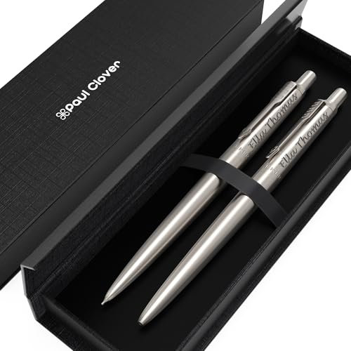 Personalised Engraved Parker Jotter Ballpoint Pen Stainless Steel in Elegant Gift Box, Perfect for Personalised Gifts Birthdays, Anniversaries, Weddings