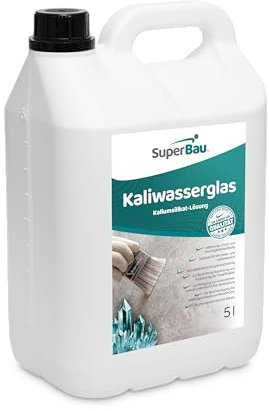 SuperBau Kaliwasserglas 5L, Vielseitige Anwendung – für Beton Versiegelung, Grundierung, Imprägnierung, Holzschutz, Bindemittel, Mauerabdichtung, Schutz vor Feuchtigkeit