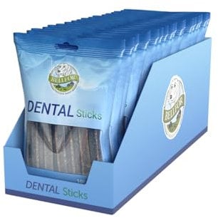 Bellfor Natürliche Zahnpflege für Hunde. Dental Sticks gegen schlechten Atem, Plaque & Zahnstein. Getreidefreie Kauknochen für Hunde – 35 St., EIN Monat Zahnpflege 100 g / 5 Packungen