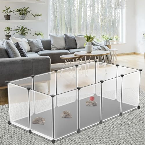 XMTECH Gehege für Kleintiere mit Bodenplatten 125x63x42 cm – Kleintiergehege, Freilaufgehege Kaninchen, Meerschweinchen Gehege & Käfig, robuster Kunststoff, Indoor & Outdoor