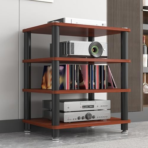 RENLXFI Audio Rack HiFi Regal HiFi-Racks Und -Ständer, Audio Rack Schrank, AV Regal, 4 Lagiges Vertikales, Offenes Plattenspielerregal Für Spiel/Aufnahmeräume, Plattenspielerständer(C)
