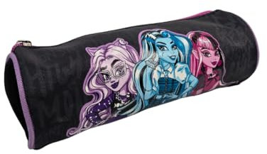 mybagstory - Monster High Federmäppchen, für Kinder, Mädchen, 1 Fach, 21,5 x 7,3 x 7,3 cm, Reißverschluss, offizielles Produkt, Monster High schwarz, Kinder, Klassisch