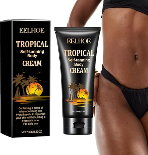 OYZOQ Crema autoabbronzante viso e corpo100g, crema autoabbronzante corpo, effetto idratante e levigante, si assorbe rapidamente, abbronzatura immediata senza macchie