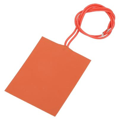 sourcing map Silicone Heating Pad, 12V 25W Heater Film Flexible Heating Plate 100mmx80mm Heater Mat for Constant Temperature